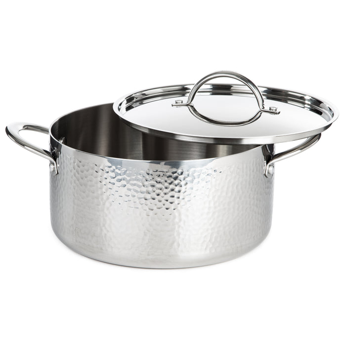 Image 10 of Shopberghoff Vintage 10Pc Tri-Ply 18/10 Stainless Steel Cookware Set, Hammered