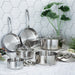 Image 2 of Shopberghoff Vintage 10Pc Tri-Ply 18/10 Stainless Steel Cookware Set, Hammered