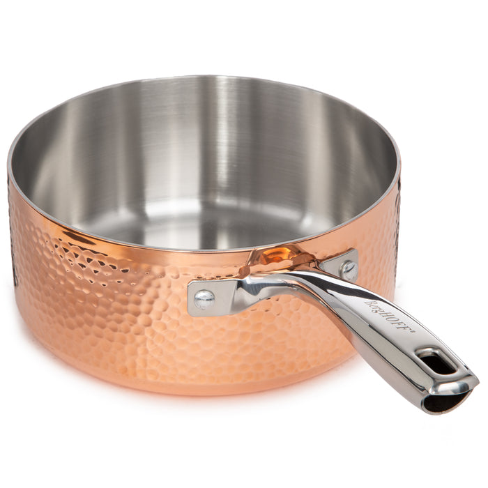 Image 3 of Shopberghoff Vintage Tri-Ply Copper 8" Saucepan 3qt. with Lid, Hammered