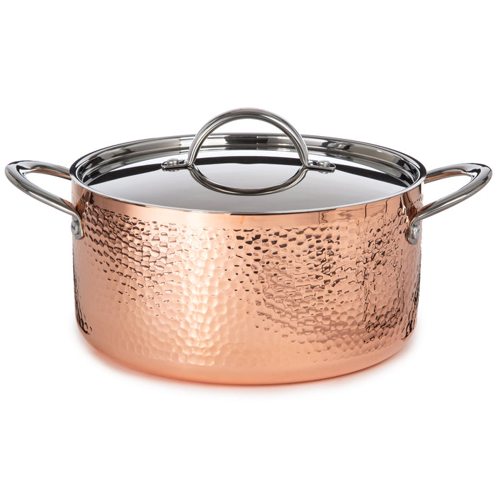 Image 1 of Shopberghoff Vintage Tri-Ply Copper 9.5" Dutch Oven 5.75qt. with Lid, Hammered