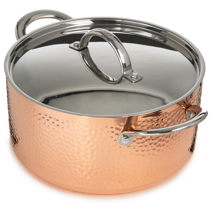 Image 3 of Shopberghoff Vintage Tri-Ply Copper 9.5" Dutch Oven 5.75qt. with Lid, Hammered