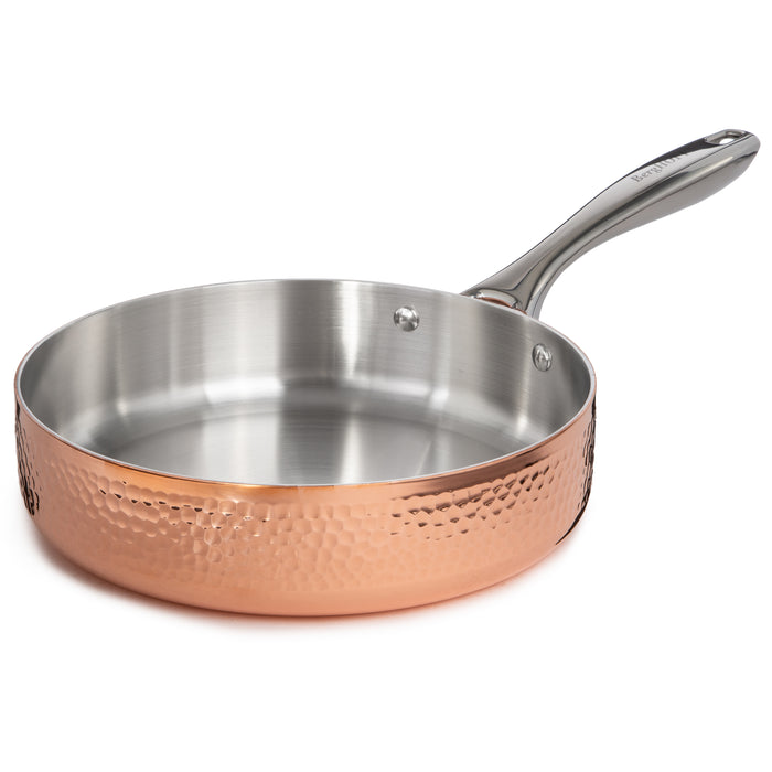 Image 1 of Shopberghoff Vintage Tri-Ply Copper 9.5" Deep Skillet, Hammered