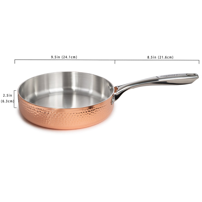 Image 5 of Shopberghoff Vintage Tri-Ply Copper 9.5" Deep Skillet, Hammered