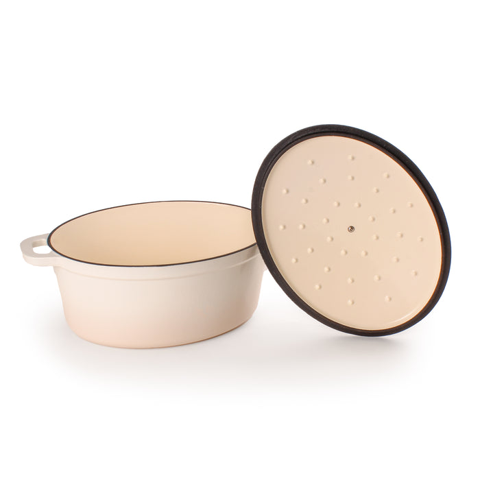 Image 3 of Shopberghoff Neo Cast Iron 5qt. Oval Dutch Oven 11.5" with Lid, Meringue