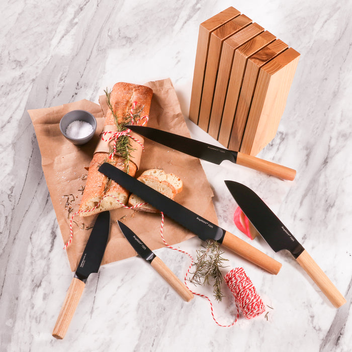 Image 8 of Shopberghoff Ron Stainless Steel 6pc Knife Block Set, Natural