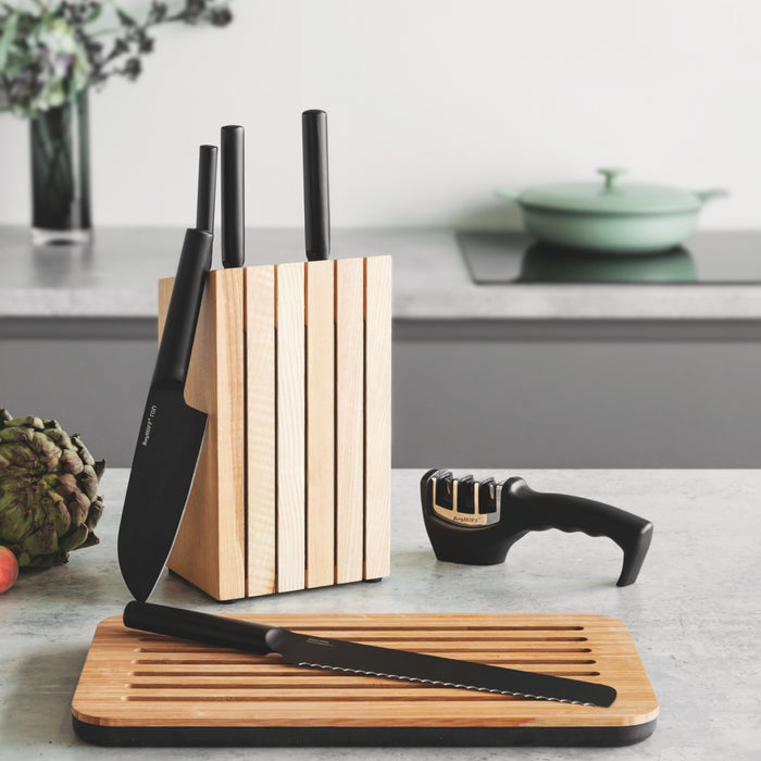 Image 8 of Shopberghoff Ron Stainless Steel 6pc Knife Block Set, Black