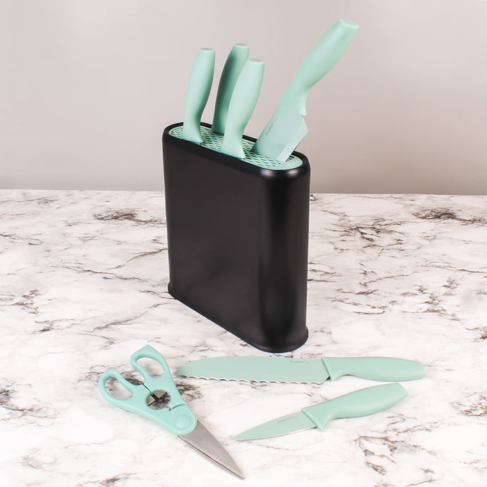 Image 5 of Shopberghoff 8Pc Stainless Steel Kitchen Knife Set with Universal Knife Block, Mint