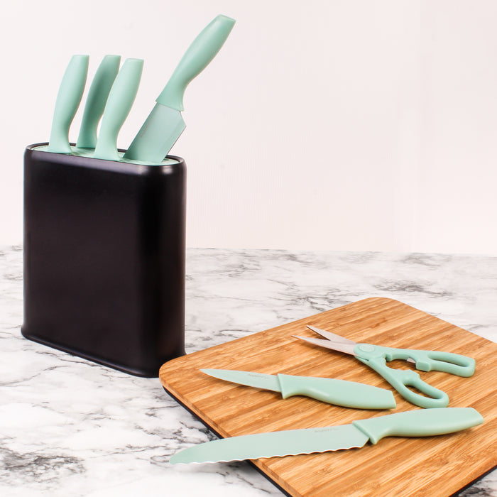 Image 7 of Shopberghoff 8Pc Stainless Steel Kitchen Knife Set with Universal Knife Block, Mint