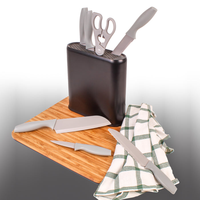Image 5 of Shopberghoff 8Pc Stainless Steel Kitchen Knife Set with Universal Knife Block, Gray
