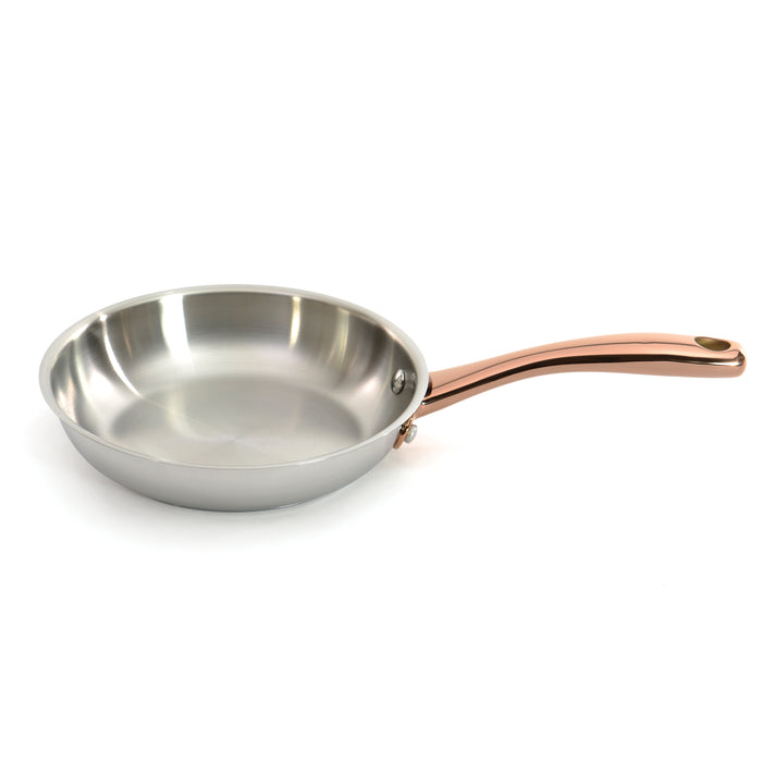 Image 7 of Ouro Gold 14pc 18/10 Stainless Steel Cookware Set, Rose Gold Handles, Metal Lids