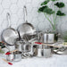 Image 9 of Vintage 13pc Tri-Ply 18/10 Stainless Steel Cookware with Spatulas Set, SS Lids, Hammered