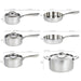 Image 12 of Vintage 13pc Tri-Ply 18/10 Stainless Steel Cookware with Spatulas Set, SS Lids, Hammered