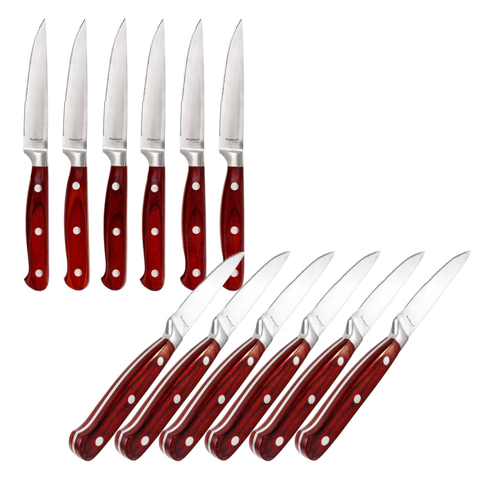 Image 4 of Pakka Wood 15pc Stainless Steel Steak & Carving Knife Set