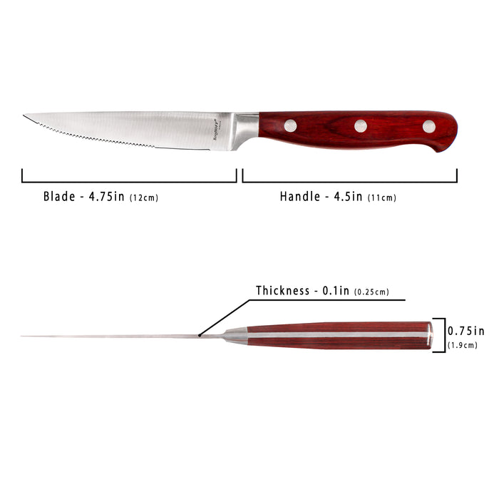 Image 5 of Pakka Wood 15pc Stainless Steel Steak & Carving Knife Set