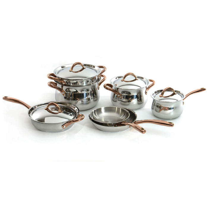 Image 1 of Shopberghoff Ouro Gold 11Pc 18/10 Stainless Steel Cookware Set with SS Lid