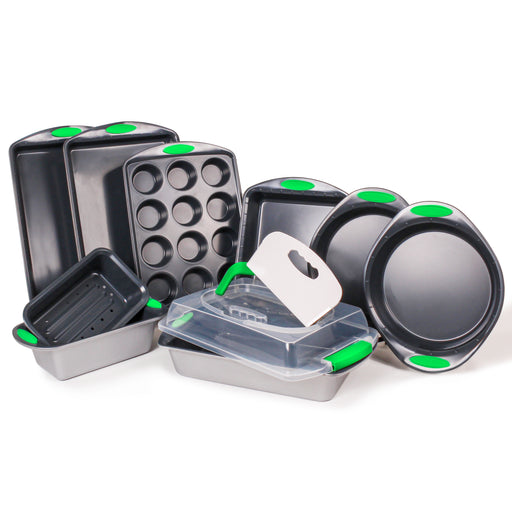 Image 1 of Shopberghoff 11Pc Perfect Slice Bakeware Set, Silver & Green