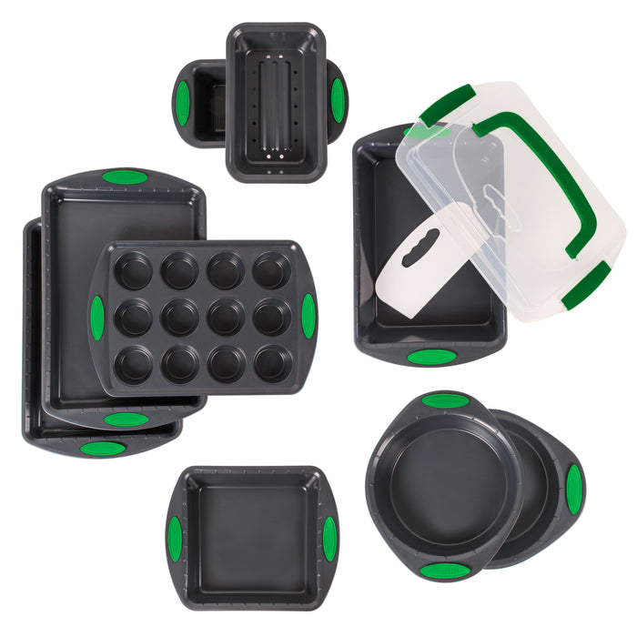 Image 2 of Shopberghoff 11Pc Perfect Slice Bakeware Set, Silver & Green