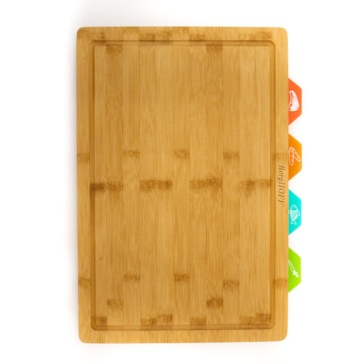 Image 1 of Shopberghoff Bamboo Cutting Board with 4Pc Flexible Plastic Cutting Board Inserts, 16.5x 11.8x 1.1"