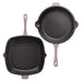 Image 3 of Neo 4pc Cast Iron Cookware Set, Grill Pan, Fry Pan & Oval Dutch Oven, Oyster