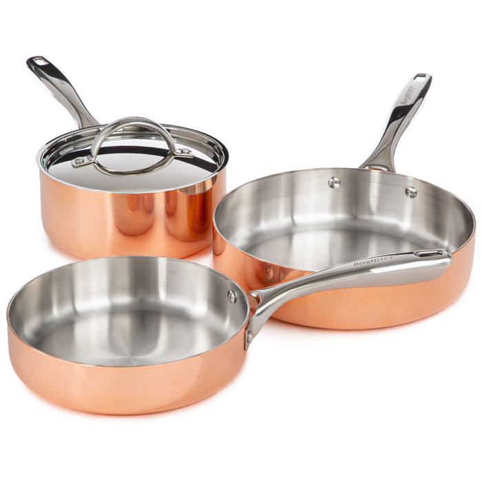 Image 1 of Shopberghoff Vintage 4pc Tri-Ply Copper Cookware Set with Lids, Polished