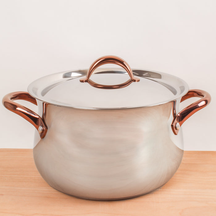 Image 6 of Ouro Gold 3pc 18/10 Stainless Steel Starter Set, SS Lids , Rose Gold Handles
