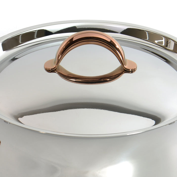 Image 8 of Ouro Gold 3pc 18/10 SS Steamer Set, SS Lids, Rose Gold Handles
