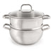 Image 2 of Shopberghoff Belly Shape 3pc 18/10 Stainless Steel Steamer Set with Glass Lid