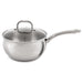 Image 2 of Shopberghoff Belly Shape 3pc 18/10 Stainless Steel Fry Pan & Saucepan Cookware Set with Glass Lid