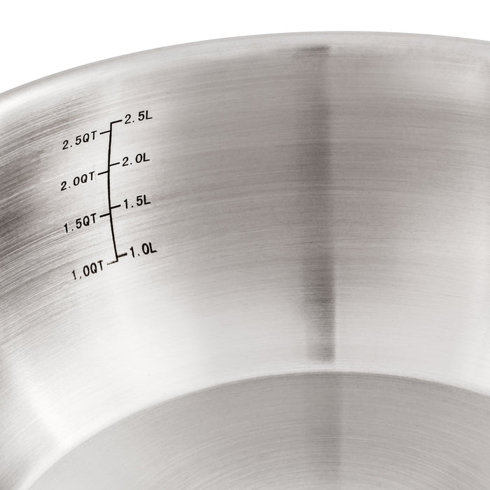 Image 5 of Shopberghoff Belly Shape 3pc 18/10 Stainless Steel Fry Pan & Saucepan Cookware Set with Glass Lid