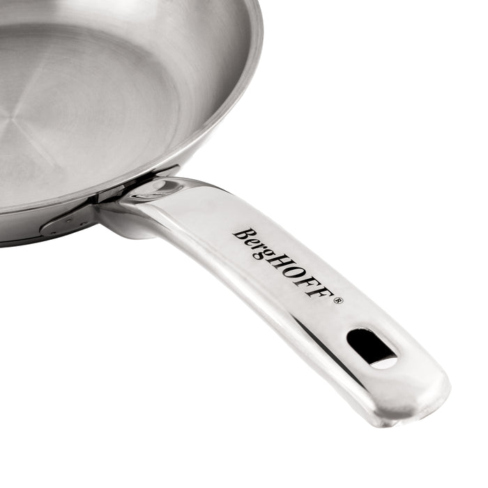 Image 6 of Shopberghoff Belly Shape 3pc 18/10 Stainless Steel Fry Pan & Saucepan Cookware Set with Glass Lid