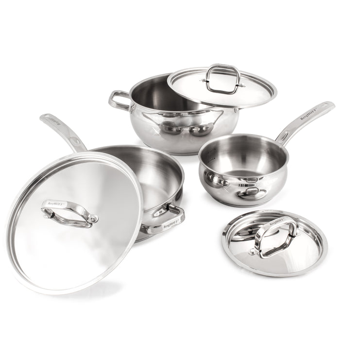 Image 2 of Shopberghoff Belly Shape 6pc 18/10 Stainless Steel Cookware Set with SS Lids