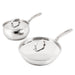 Image 1 of Shopberghoff Belly Shape 3pc 18/10 Stainless Steel Skillet & Saucepan Cookware Set with SS Lids