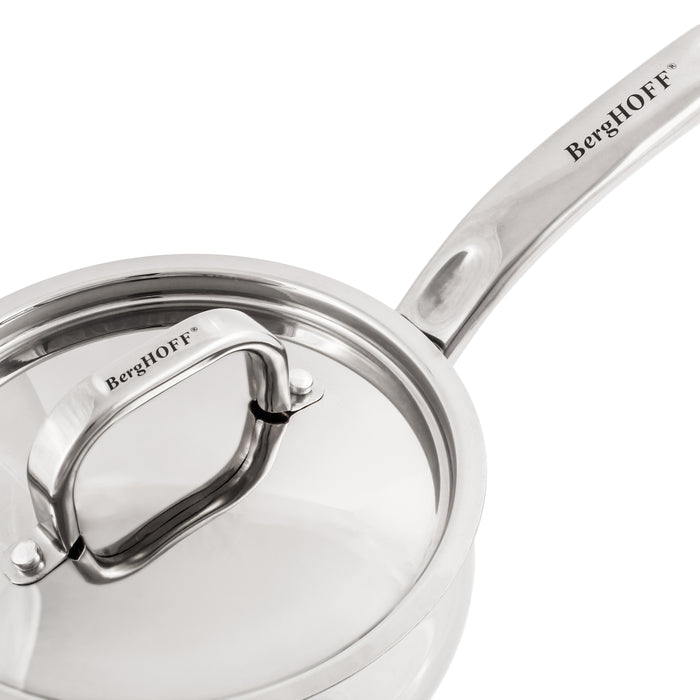 Image 3 of Shopberghoff Belly Shape 3pc 18/10 Stainless Steel Skillet & Saucepan Cookware Set with SS Lids