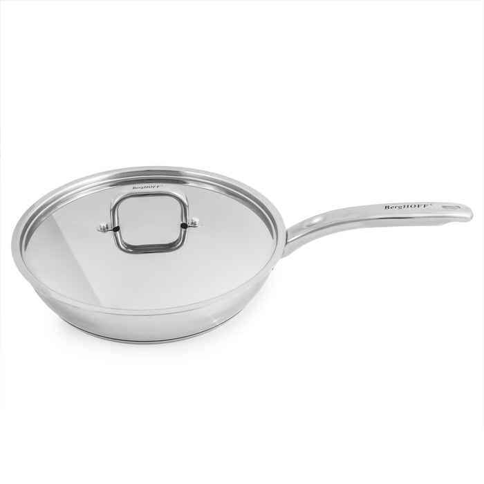 Image 4 of Shopberghoff Belly Shape 3pc 18/10 Stainless Steel Skillet & Saucepan Cookware Set with SS Lids