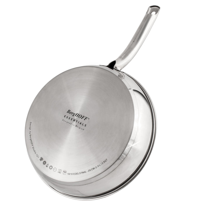 Image 5 of Shopberghoff Belly Shape 3pc 18/10 Stainless Steel Skillet & Saucepan Cookware Set with SS Lids