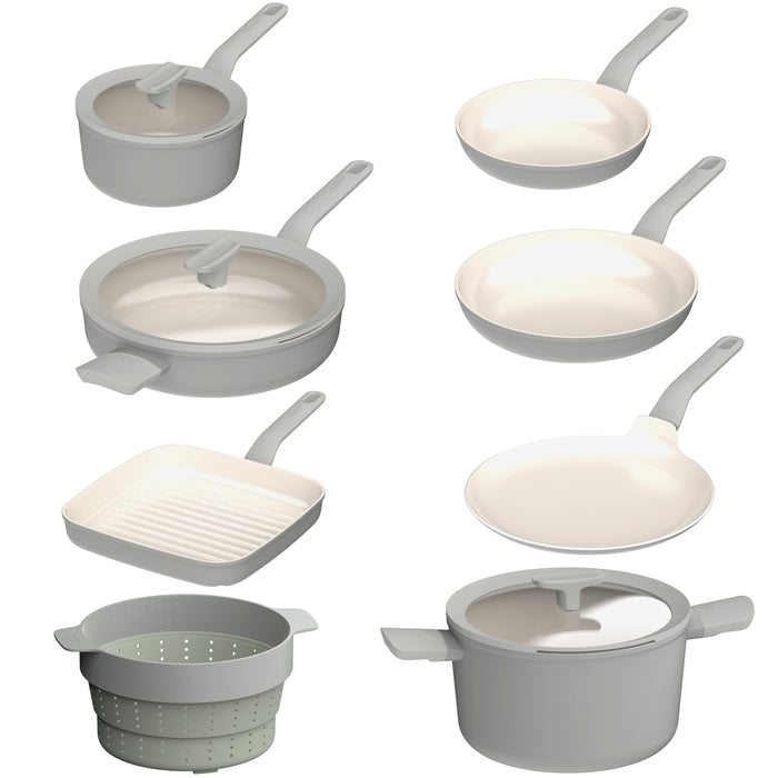 Image 1 of Shopberghoff Leo Balance 11pc Non-stick Aluminum Cookware Set, Glass Lids, Moonmist