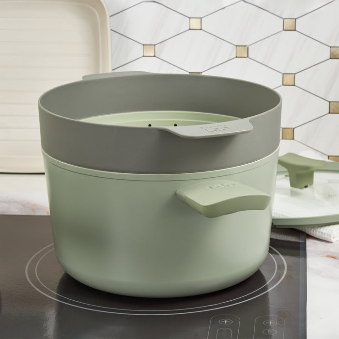 Image 4 of Shopberghoff Leo Balance 11pc Non-stick Aluminum Cookware Set, Glass Lids, Sage