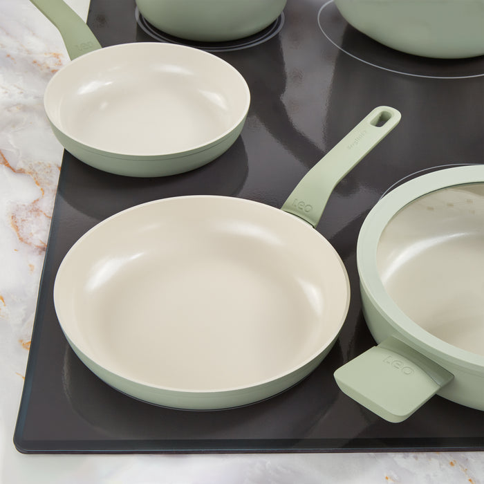 Image 6 of Shopberghoff Leo Balance 11pc Non-stick Aluminum Cookware Set, Glass Lids, Sage