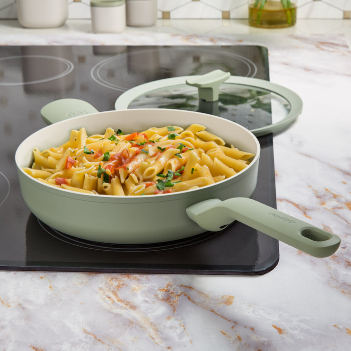 Image 4 of Shopberghoff Leo Balance 5pc Non-stick Aluminum Cookware Set, Glass Lids, Sage