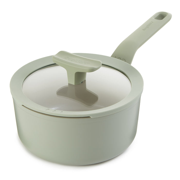 Image 11 of Shopberghoff Leo Balance 5pc Non-stick Aluminum Cookware Set, Glass Lids, Sage