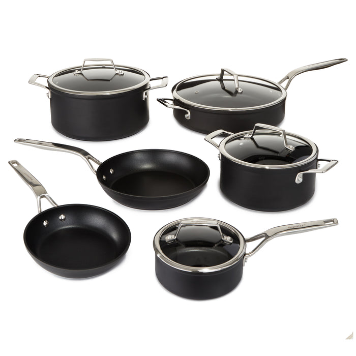 Image 1 of Shopberghoff Essentials 10Pc Non-stick Hard Anodized Cookware Set With Glass lid, Black