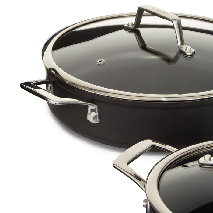 Image 3 of Shopberghoff Essentials 10Pc Non-stick Hard Anodized Cookware Set With Glass lid, Black