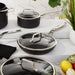Image 4 of Shopberghoff Essentials Non-stick Hard Anodized 6.25" Saucepan 1.3qt. With Glass Lid, Black