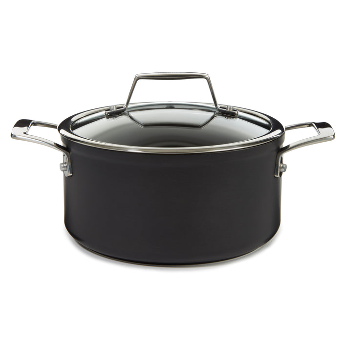 Image 1 of Shopberghoff Essentials Non-stick Hard Anodized 8" Stockpot 3.3qt. With Glass Lid, Black