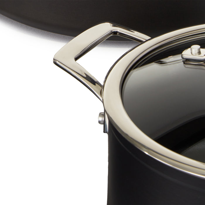 Image 2 of Shopberghoff Essentials Non-stick Hard Anodized 8" Stockpot 3.3qt. With Glass Lid, Black