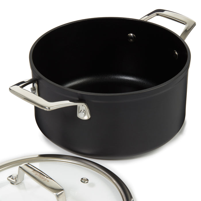 Image 2 of Shopberghoff Essentials Non-stick Hard Anodized 10" Stockpot 5.3qt. With Glass Lid, Black