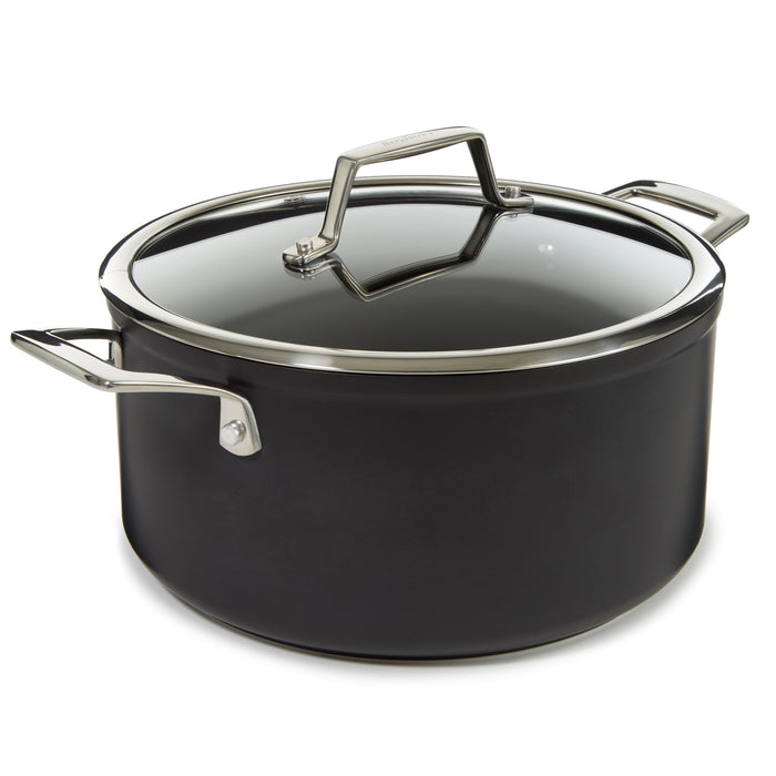 Image 7 of Shopberghoff Essentials Non-stick Hard Anodized 10" Stockpot 5.3qt. With Glass Lid, Black