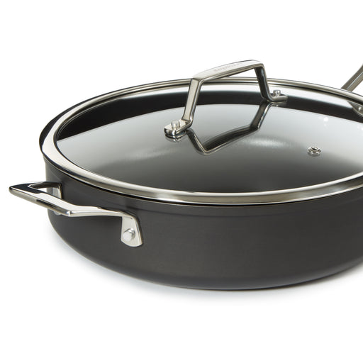 Image 2 of Shopberghoff Essentials Non-stick Hard Anodized 11" Deep Skillet 4.3qt. With Glass Lid, Black