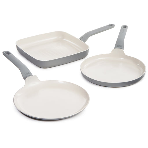Image 1 of Shopberghoff Balance 3Pc Non-stick Ceramic Specialty Cookware Set, Recycled Aluminum, Moonmist