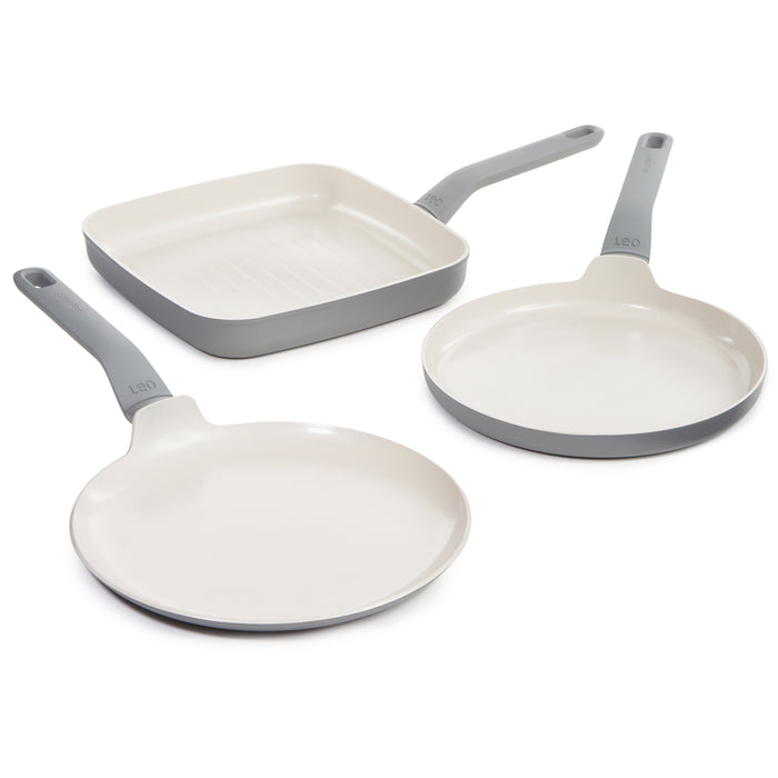 Image 1 of Shopberghoff Balance 3Pc Non-stick Ceramic Specialty Cookware Set, Recycled Aluminum, Moonmist
